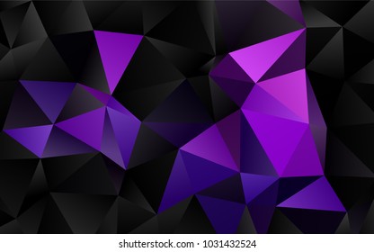 Light Purple vector triangle mosaic pattern. Geometric illustration in Origami style with gradient.  The textured pattern can be used for background.