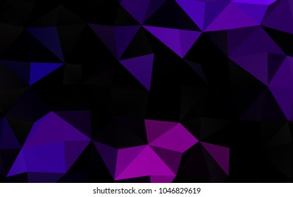 Light Purple vector triangle mosaic template. Shining illustration, which consist of triangles. The template can be used as a background for cell phones.