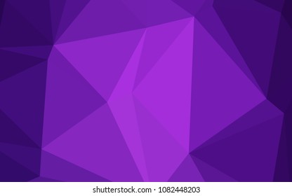 Light Purple vector triangle mosaic texture. Creative geometric illustration in Origami style with gradient. Brand-new style for your business design.