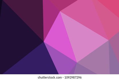 Light Purple vector triangle mosaic template. Elegant bright polygonal illustration with gradient. Textured pattern for your backgrounds.