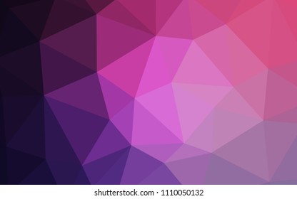 Light Purple vector triangle mosaic texture. Triangular geometric sample with gradient.  Template for cell phone's backgrounds.