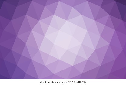 Light Purple vector triangle mosaic template. Polygonal abstract illustration with gradient. The polygonal design can be used for your web site.