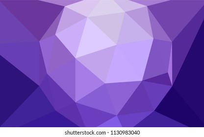 Light Purple vector triangle mosaic template. Triangular geometric sample with gradient.  Polygonal design for your web site.