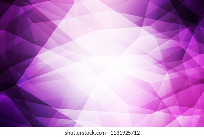Light Purple vector triangle mosaic template. Colorful illustration in polygonal style with gradient. Textured pattern for your backgrounds.