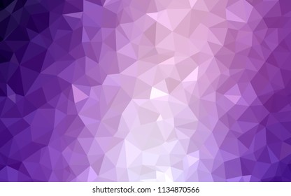 Light Purple vector triangle mosaic texture. Glitter abstract illustration with an elegant triangles. New template for your brand book.