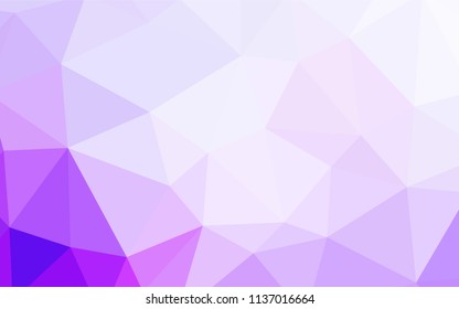 Light Purple vector triangle mosaic texture. Elegant bright polygonal illustration with gradient. Pattern for a brand book's backdrop.