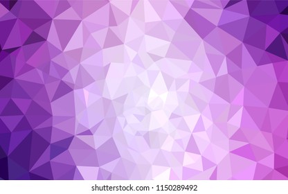 Light Purple vector triangle mosaic texture. Creative geometric illustration in Origami style with gradient. Triangular pattern for your design.