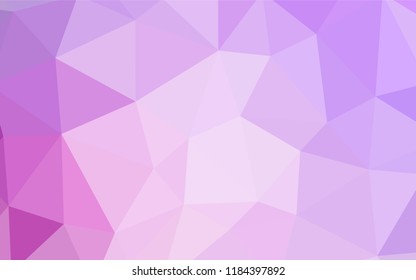 Light Purple vector triangle mosaic template. Colorful abstract illustration with triangles. Best triangular design for your business.