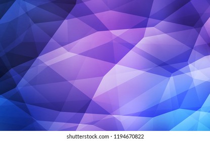 Light Purple vector triangle mosaic template. Colorful illustration in abstract style with triangles. Triangular pattern for your design.