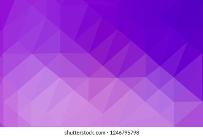 Light Purple vector triangle mosaic texture. Creative illustration in halftone style with gradient. Completely new design for your business.