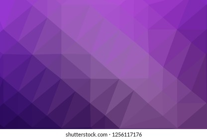 Light Purple vector triangle mosaic texture. An elegant bright illustration with gradient. Polygonal design for your web site.