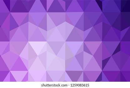 Light Purple vector triangle mosaic cover. Creative illustration in halftone style with triangles. Pattern for a brand book's backdrop.