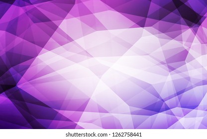 Light Purple vector triangle mosaic template. Glitter abstract illustration with an elegant triangles. Completely new template for your banner.