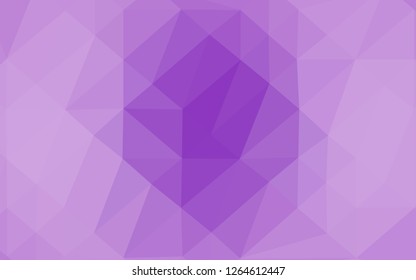 Light Purple vector triangle mosaic texture. Shining illustration, which consist of triangles. Triangular pattern for your business design.
