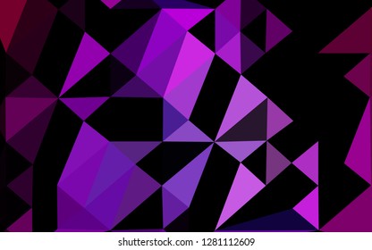 Light Purple vector triangle mosaic cover. Shining illustration, which consist of triangles. Elegant pattern for a brand book.