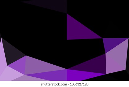Light Purple vector triangle mosaic texture. Colorful illustration in Origami style with gradient.  Template for your brand book.
