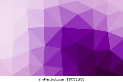 Light Purple vector triangle mosaic template. Shining colored illustration in a Brand new style. Textured pattern for background.