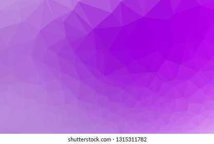 Light Purple vector triangle mosaic cover. A vague abstract illustration with gradient. Triangular pattern for your business design.