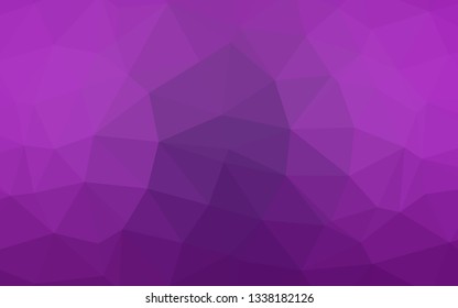 Light Purple vector triangle mosaic template. Glitter abstract illustration with an elegant design. Polygonal design for your web site.