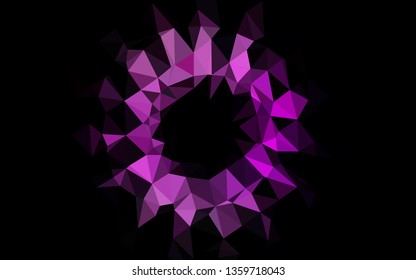 Light Purple vector triangle mosaic texture. Creative illustration in halftone style with gradient. New texture for your design.