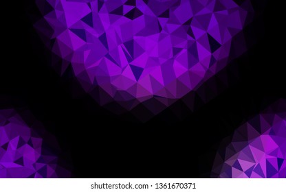 Light Purple vector triangle mosaic template. Glitter abstract illustration with an elegant design. Brand new design for your business.