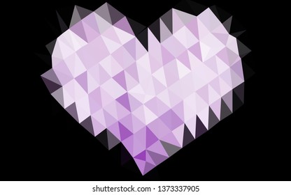 Light Purple vector triangle mosaic texture. Colorful illustration in Origami style with gradient.  Textured pattern for background.