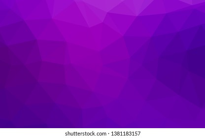 Light Purple vector triangle mosaic texture. Triangular geometric sample with gradient.  The best triangular design for your business.