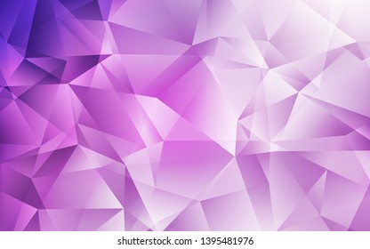 Light Purple vector triangle mosaic background. Shining colorful illustration with triangles. A completely new design for your leaflet.