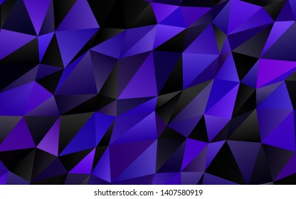 Light Purple vector triangle mosaic texture. Geometric illustration in Origami style with gradient. Textured pattern for background.