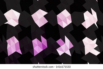 Light Purple vector triangle mosaic cover. Triangular geometric sample with gradient.  Completely new template for your business design.