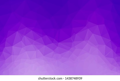 Light Purple vector triangle mosaic template. Colorful abstract illustration with gradient. Polygonal design for your web site.