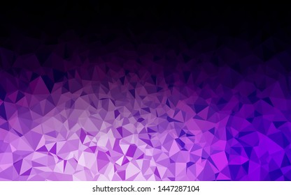 Light Purple vector triangle mosaic texture. Geometric illustration in Origami style with gradient. Textured pattern for background.