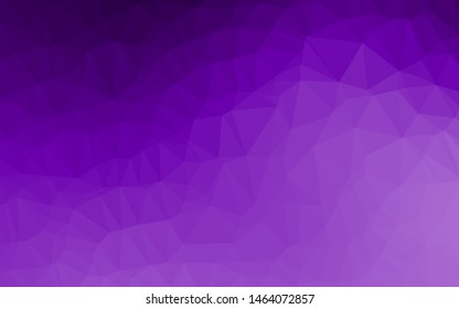 Light Purple vector triangle mosaic texture. Colorful illustration in Origami style with gradient.  Template for your brand book.