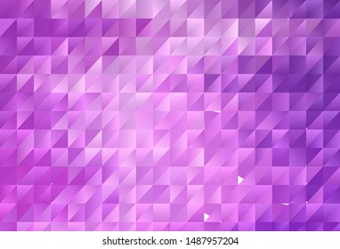 Light Purple vector triangle mosaic texture. Elegant bright polygonal illustration with gradient. Brand new design for your business.