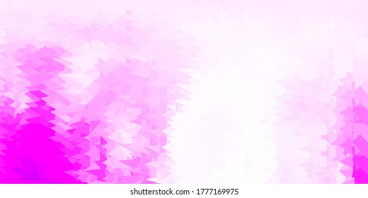 Patrón de mosaico triangular de vector púrpura claro. Ilustración de color mosaico con concepto de triángulo. La mejor opción para tu diseño.