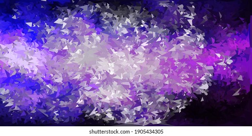 Papel de pared de mosaico de mosaico de vector púrpura claro. Ilustración abstracta colorida con triángulos gradientes. Tu negocio.