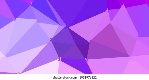 Patrón de mosaico triangular de vector púrpura claro. Ilustración abstracta moderna con triángulos poligonales. Fondo de escritorio para tus aplicaciones web.