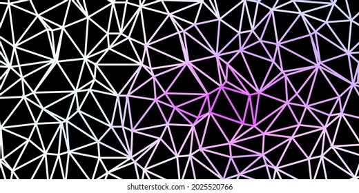Patrón de mosaico triangular de vector púrpura claro. Ilustración abstracta colorida con triángulos gradientes. Diseño de aplicaciones multipropósito.