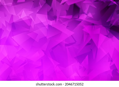 Plantilla de mosaico de triángulo de vector claro púrpura. Ilustración colorida y brillante con triángulos. Un diseño completamente nuevo para su prospecto.