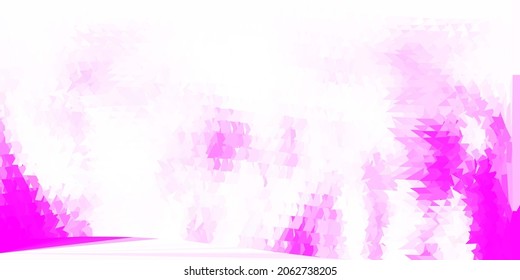 Hellviolettes Vektordreieck-Mosaik-Muster. Farbige abstrakte Illustration mit Farbverlauf-Dreiecken. Bildschirmhintergrund für Ihre Web-Apps.
