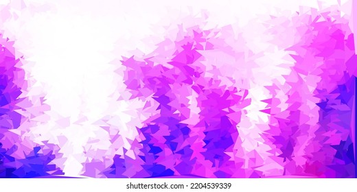 Papel de pared de mosaico de mosaico de vector púrpura claro. Ilustración en vidrio roto con triángulos. La mejor opción para tu diseño.