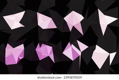 Light Purple vector triangle mosaic template. An elegant bright illustration with gradient. Textured pattern for background.