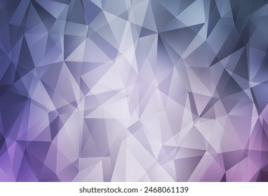 Textura de mosaico de triángulo de Vector púrpura claro. Ilustración creativa en estilo de semitonos con triángulos. El mejor diseño triangular para tu negocio.