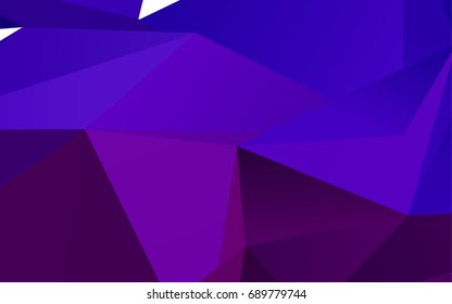 Light Purple vector triangle mosaic background. Triangular geometric sample with gradient.  Brand-new style for your business design.
