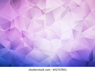 Light Purple vector triangle mosaic background. Shining colored illustration in a brand-new style. A completely new design for your business.