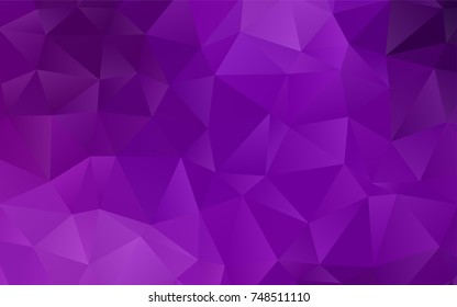 Light Purple vector triangle mosaic pattern. Triangular geometric sample with gradient.  A new texture for your design.