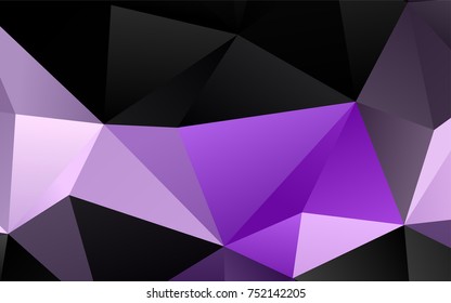 Light Purple vector triangle mosaic background. Geometric illustration in Origami style with gradient.  The best triangular design for your business.