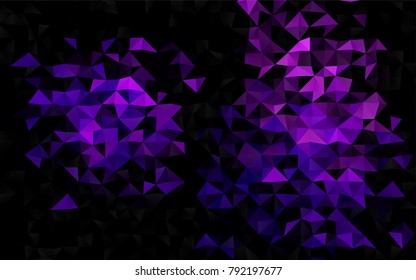 Light Purple vector triangle mosaic template. Shining colored illustration in a brand-new style. A new texture for your design.