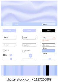 Light Purple vector ui kit with bubble shapes. Elegant bright illustration with gradient  in memphis style. This sample is for your website.