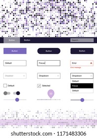 Light Purple vector ui kit with dots. Decorative ui kit design in abstract style with colorful dots. Beautiful layout for websites, landing pages.